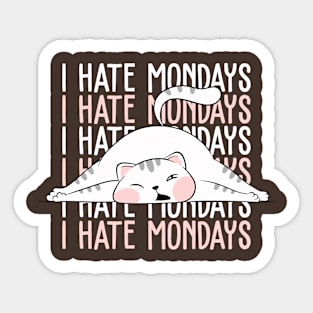 I hate mondays cute cat Sticker